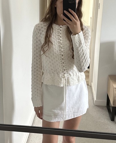 Sezane martie cardigan white - sezane,