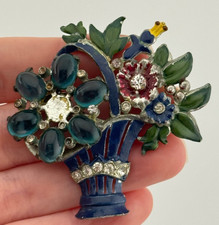 Spilla cabochon vetro cesto