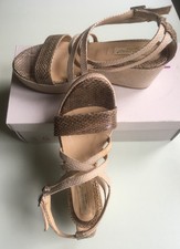 Scarpe estive Sandali Luciana Cavalli in Pitone con zeppa made in Italy taglia37