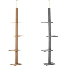 PawHut Albero Tiragraffi per Gatti 4 Livelli con Colonna Rivestita