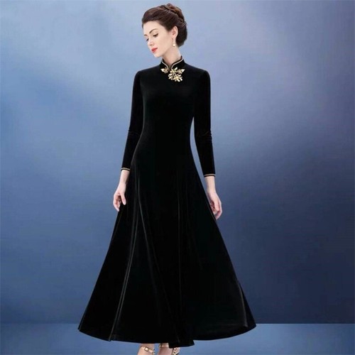 Donna velluto maxi abito - velluto,