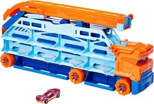 Camion Hot Wheels Bisarca Autotrasportatore a Caduta Libera con Pista da 60 Cm