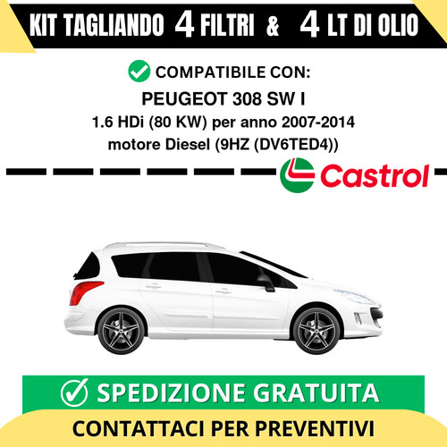 Tagliando per peugeot 308 i - tagliando,