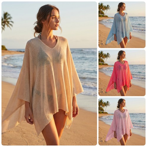 Poncho donna tinta unita