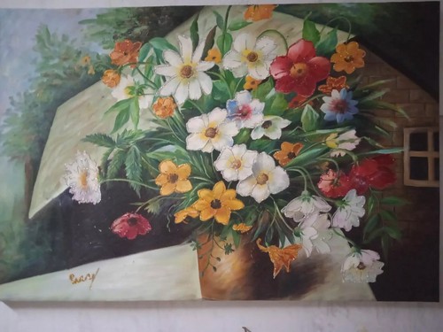Quadro vaso con fiori - , dipinto
