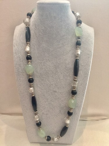 Collana onice perle vetro - onice,