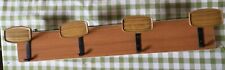 Attaccapanni a muro 4 ganci Vintage Anni 70-80, legno metallo e plastica 