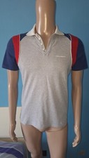 DSQUARED2 POLO UOMO COLOR GRIGIO CHIARO MANICA CORTA TAGLIA M 100% COTONE