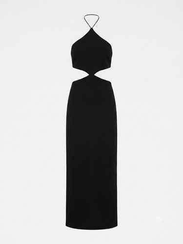 Zara vestito midi nero scollo - zara,