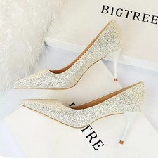 Decolte Glitter Bianco Tacco 7 Cm Scarpe Eleganti Donna Sera Festa CF52985