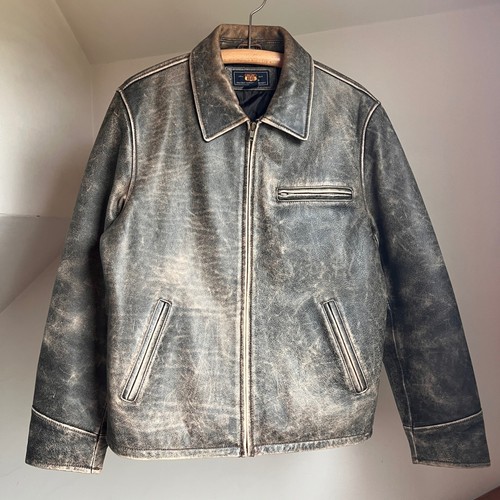 Giacca pelle vintage - , marrone