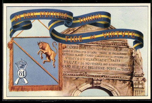 Cartolina regg fanteria - cartolina, regg.