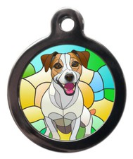 Etichetta ID animale domestico Jack Russell cane etichetta immagine pop art 2 taglie