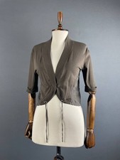 Giacca cardigan donna Rivamonti cropped blazer taglia XL cotone marrone manica lunga