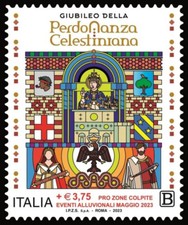 ITALIA 2023 FRANCOBOLLO GIUBILEO PERDONANZA PRO ZONE ALLUVIONATE EMILIA ROMAGNA