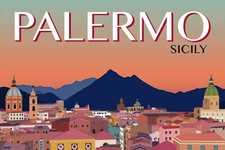 Poster Locandina Pubblicità Vintage Palermo Arredo Ristorante Bar Casa Ufficio