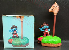 RARO Puffo Cowboy Pen Set with Box C 7905 - PEYO Schleich(s) 1982