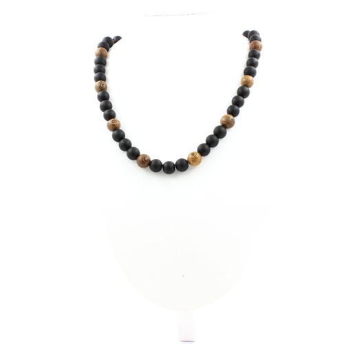 Collana perle onice nero - onice, opaco