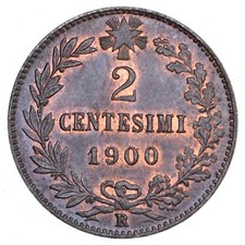 ITALIA Vittorio Emanuele II 2 Centesimi 1900 Periziata FDC