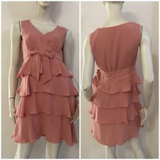 DENNY ROSE Vestito abito rosa balze Tg S