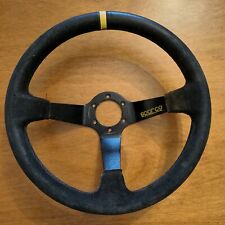 Sparco 345 Racing Rally Car Steering Wheel - Black Suede - 350mm Diameter
