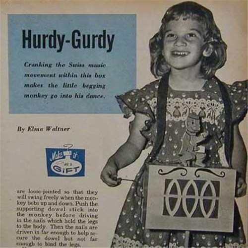 Giocattolo hurdy gurdy - giocattolo, 1955