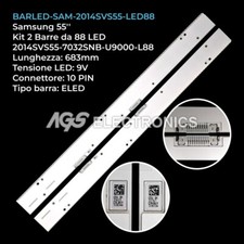 KIT 2 BARRE STRIP 88 LED TV