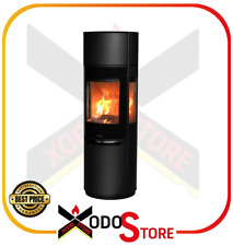 Stufa legna rotonda pietra