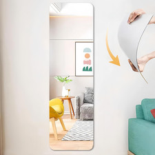 4 Pezzi Adesivi Da Parete a Specchio, Specchio Adesivo Rettangolare, Parete Deco