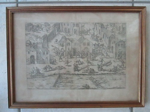 Gravure massacre des huguenots - gravure,