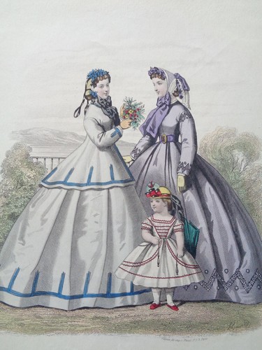 Incisione moda antica 1865 - incisione,