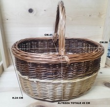 PANIERE CESTA PER FUNGHI CM.58x41xH.24 VIMINI DI QUALITA' CESTO 9 2025