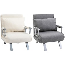 HOMCOM Divano Letto 3 in 1 con Braccioli Poltrona Letto Pieghevole Chaise Longue