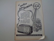 advertising Pubblicità 1952 RADIO CGE