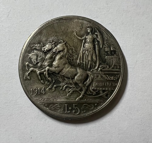 Iii lire quadriga 1914 - lire,