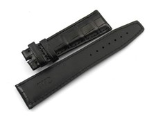 Cinturino IWC Vera Pelle Alligatore Nero Opaco 22/18mm Fatto a Mano Elegante