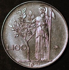 Italy 100 Lire 1971 KM# 96