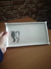 SVUOTATASCHE PORTAOGGETTI IN CERAMICA DECORATO CON GATTI FATTO A MANO