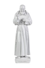 Statua San Padre Pio da Pietralcina (polvere di marmo - quarzo spagnolo, bianco)
