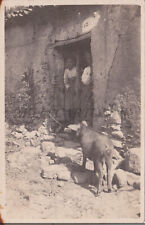 TAORMINA - Due Donne sulla Porta di Casa e Maiale, Foto Cartolina Galifi