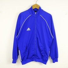 Adidas Vintage Felpa Uomo Taglia L Poliestere Blu Sportiva Casual Comodo Logo