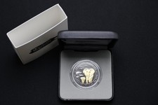 Moneta argento 1 oz 999,9 GBE rutenio SOMALIA ELEPHANT 2015 -dorata- CoA -ST/SG-