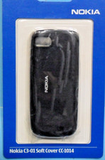 Cover ORIGINALE NOKIA C3-01 Soft Cover CC-1014 NERA NUOVA