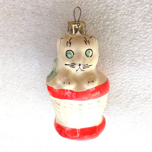 Antico cesto gattino vintage