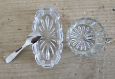 Vintage coppia ciotoline porta sale e pepe in vetro con cucchiaino
