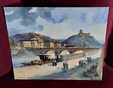 Edmondo Maneglia - Torino lungo Po, cartone telato 40x50