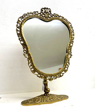 SPECCHIO per TRUCCO VINTAGE ORIENTABILE PSYCHE SPECCHIERA TAVOLO OTTONE