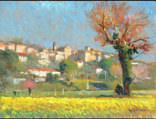 Dipinto olio campagna toscana - campagna,