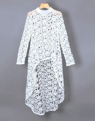 White crochet long elegant - ,