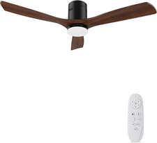 Ventilatore Da Soffitto in Legno Con Luce LED Dimmerabile 24W Motore DC Silenzio
